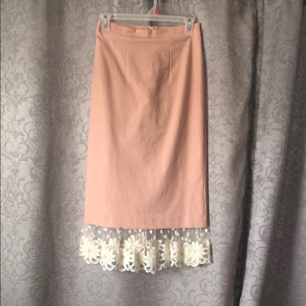 Light pink midi skirt